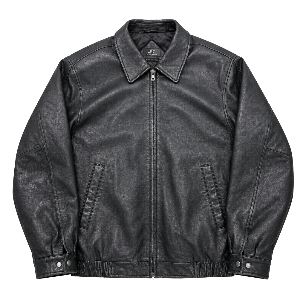J. Ferrar Genuine Lambskin Leather Jacket XL Bomber Moto Y2K Distressed 1