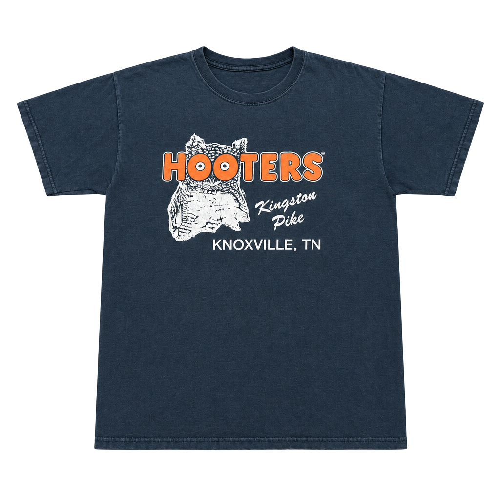 Gildan Hooters Knoxville TN T-Shirt Size Large Black Graphic Tee 1