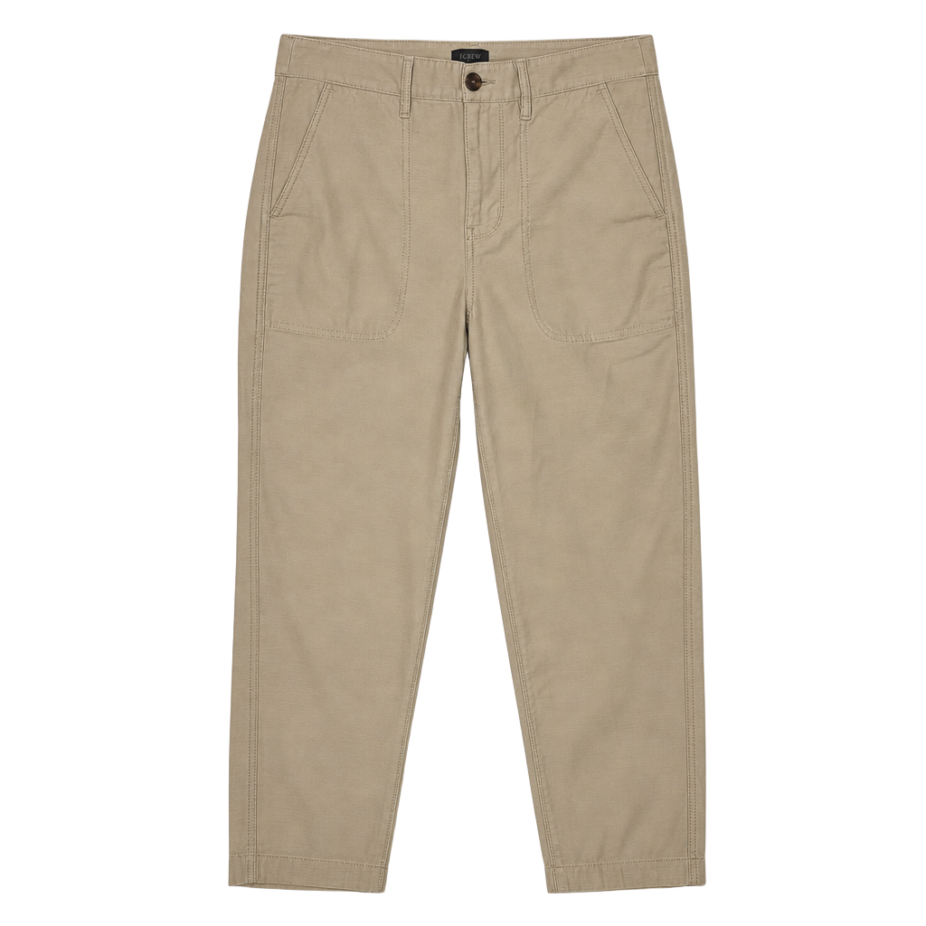 J Crew camp pants Size 6 khaki Tapered Patch Pocket Utility Quiet Luxury
1