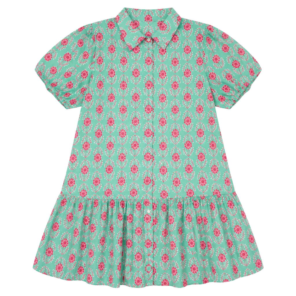 J.crew bubble sleeve floral mini dress Size 18 pockets button front Preppy 1