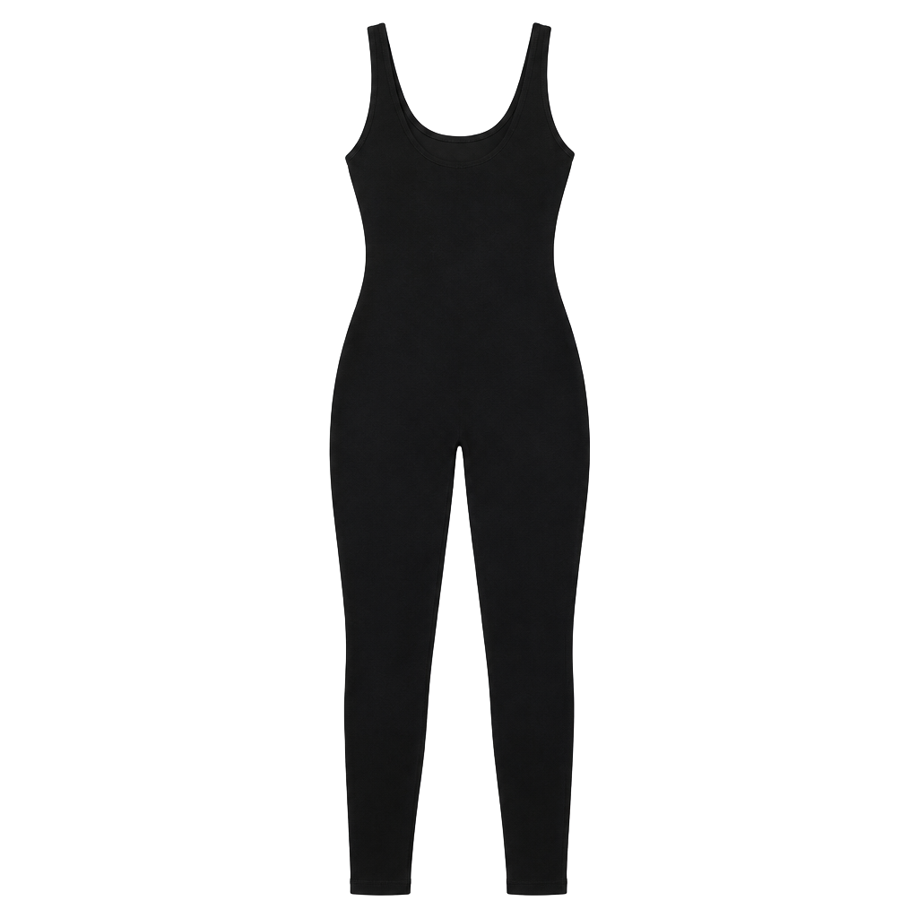 NWOT Fabletics Seamless Rib Jumpsuit Black XS One Piece Bodysuit 1