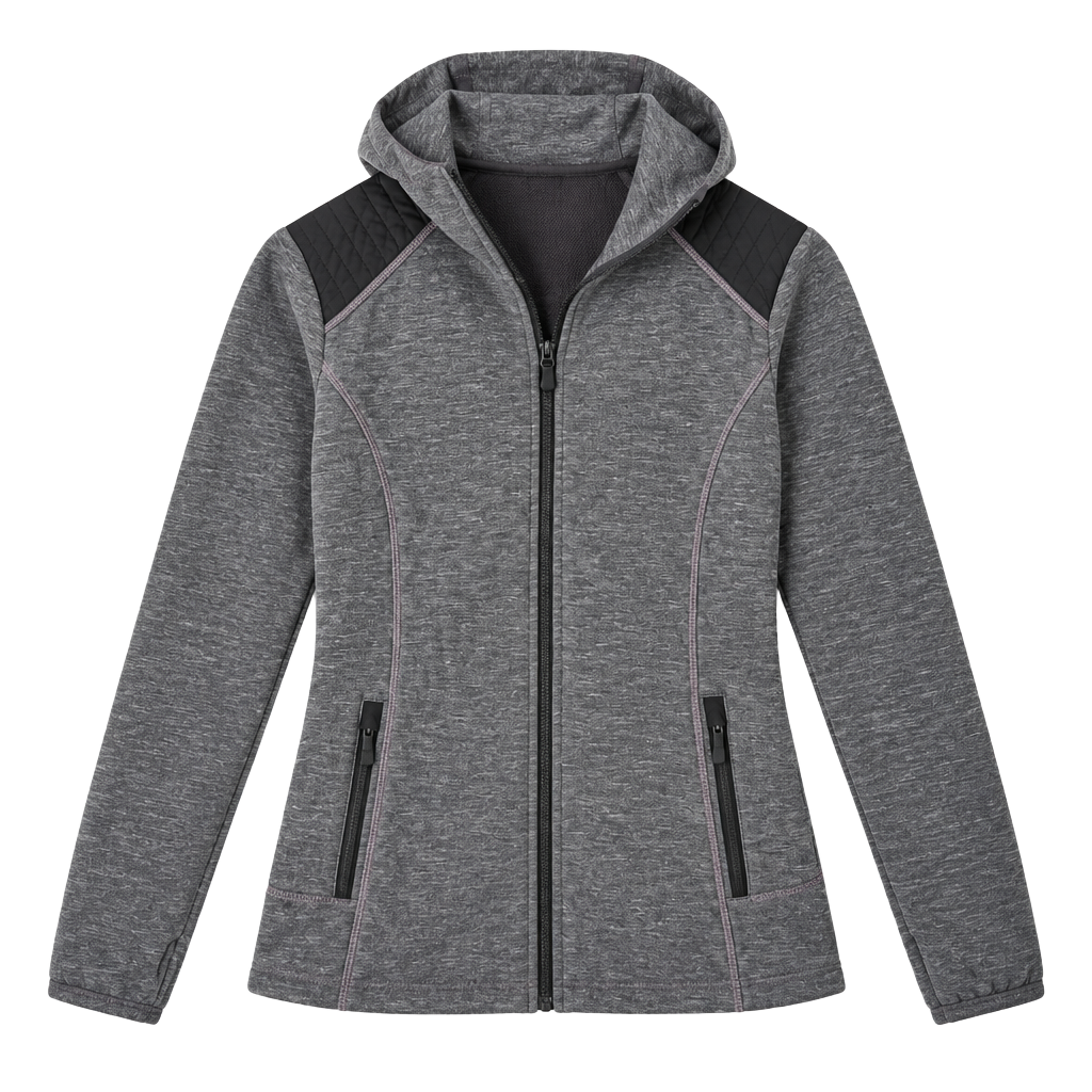 Athleta Full Zip Hooded Jacket Size XXS Gray Fleece Athletic 1