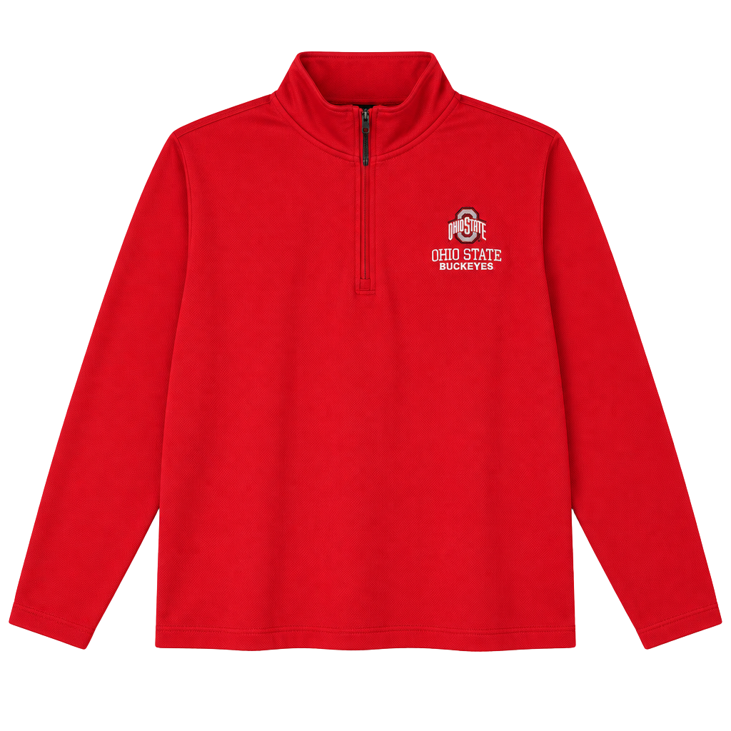Ohio State Buckeyes Red 1/2 Zip Pullover 1