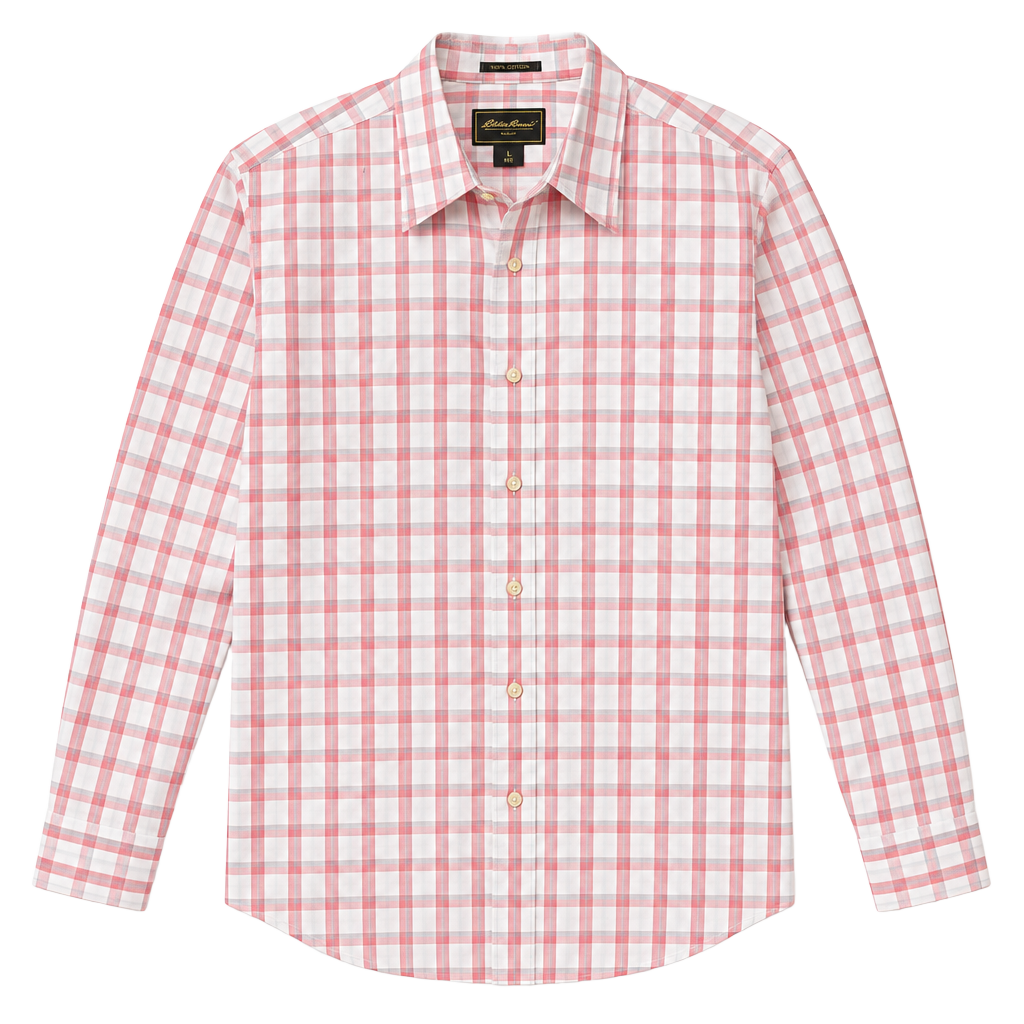Eddie Bauer Plaid Button Down Shirt Tall XL Pink 1