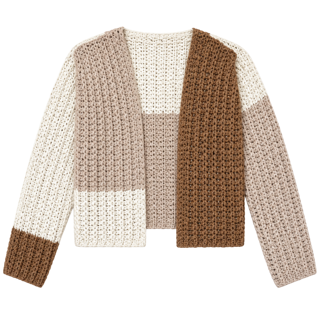 The Perfect Fall 🍁 Chunky Knit Cardigan Size S Color Block 1
