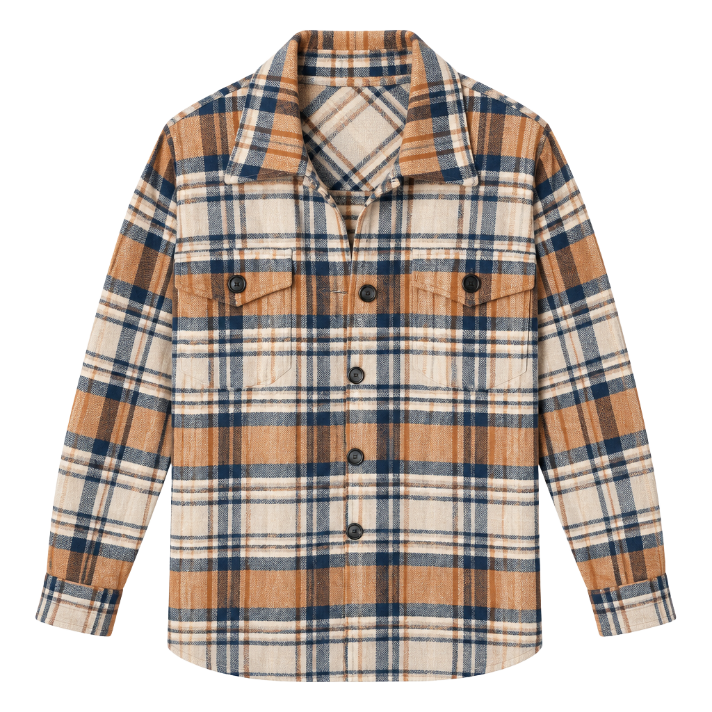 The Perfect Fall π Flannel Plaid Shacket Size M Brown Blue 1