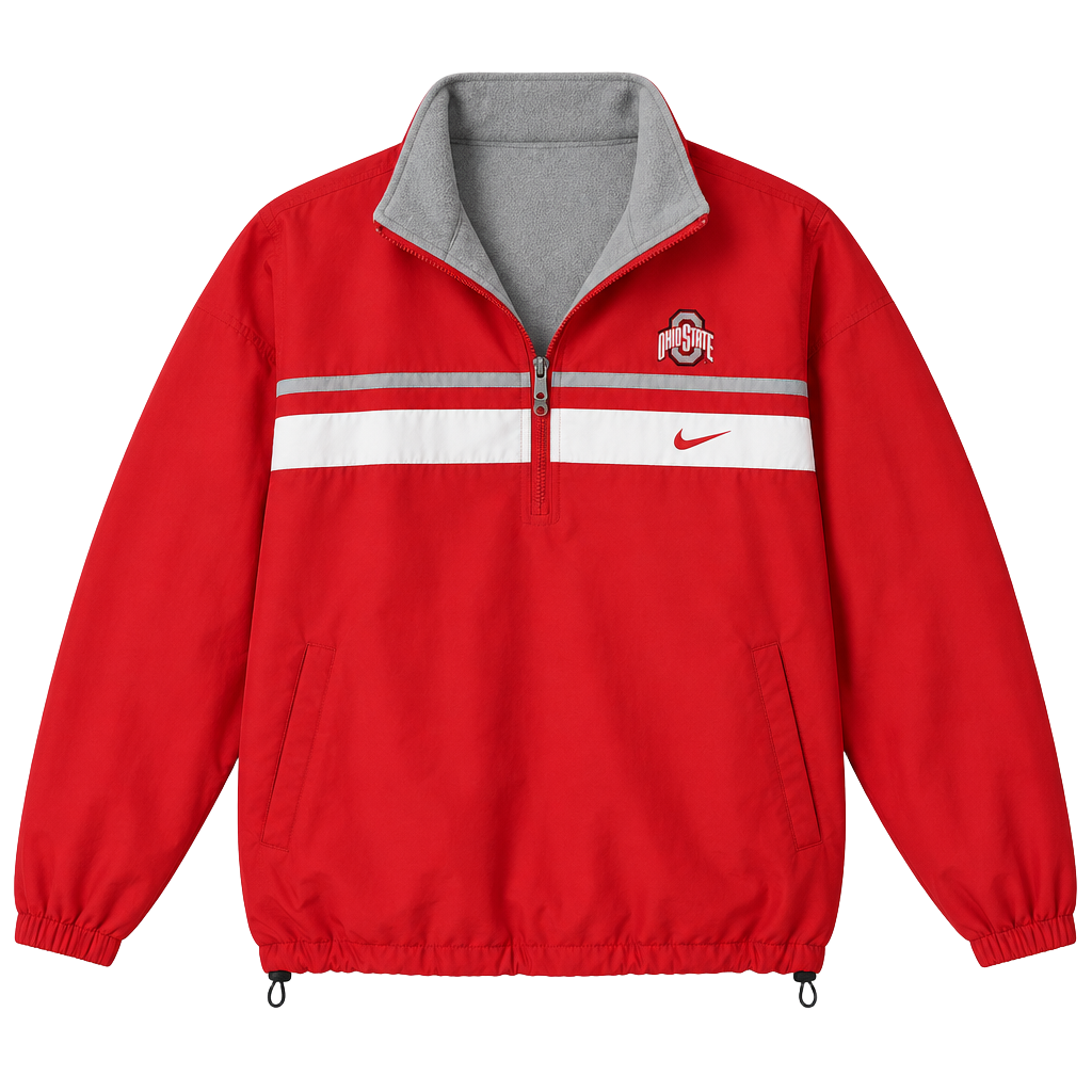 Nike Ohio State Buckeyes Half-Zip Jacket Red 1