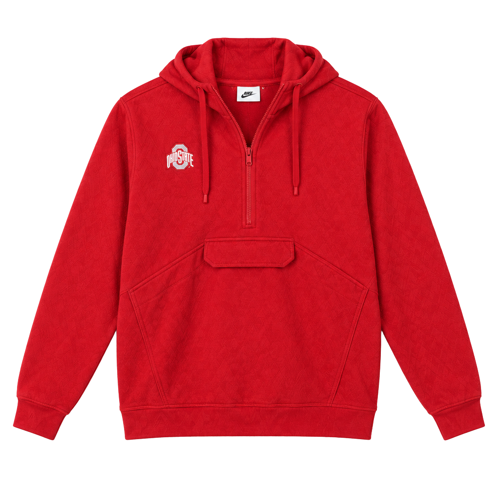 Modern style Nike Ohio State Buckeyes Size XL Red 1/4 Zip Hoodie 1