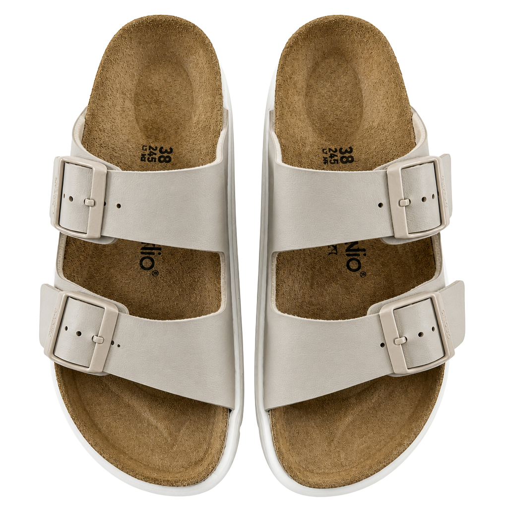 Papillio by Birkenstock Arizona Flex Platform Sandals in Eggshell 1