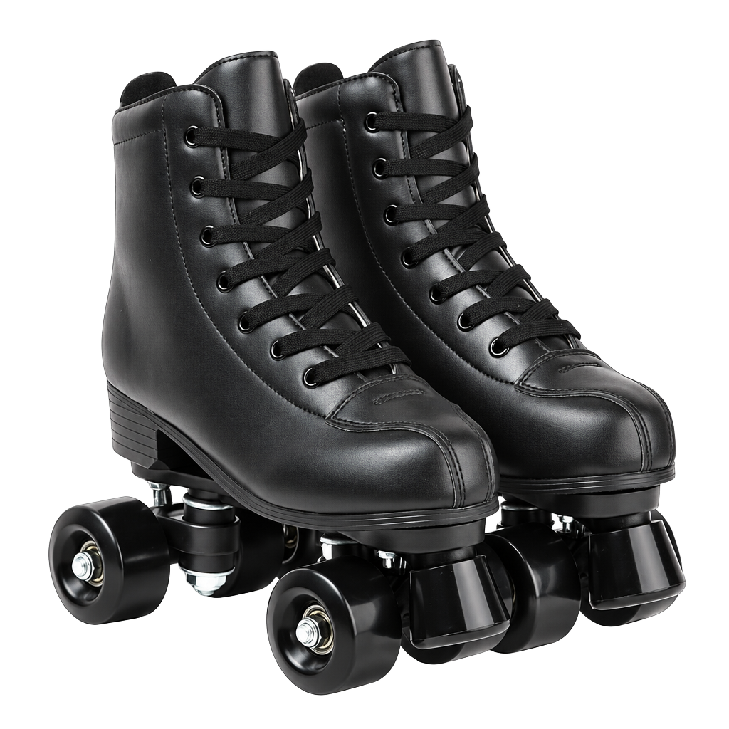 Milky Way Roller Skate Shoes Size 7 US Men / 8.5 US Women Black PU Leather 1