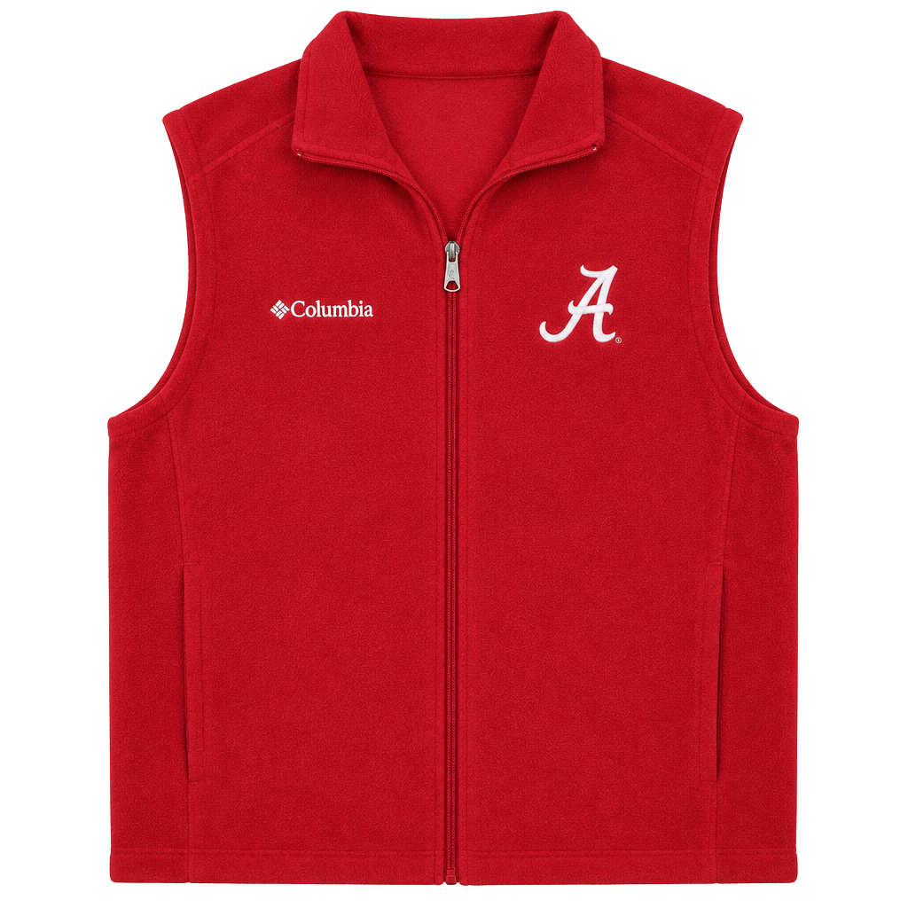 Columbia Alabama Crimson Tide Fleece Vest Size M Red 1