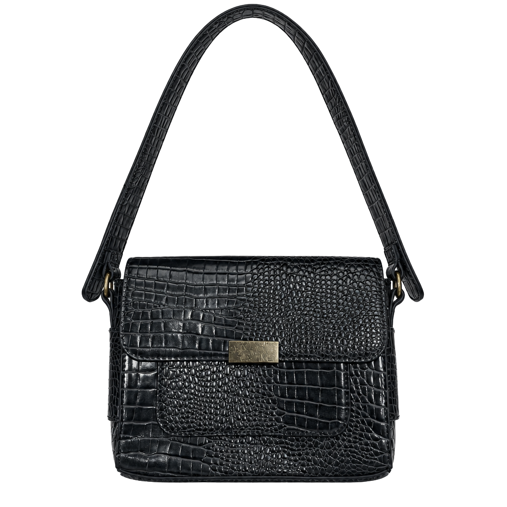 A New Day Black Crocodile Embossed Shoulder Bag 1