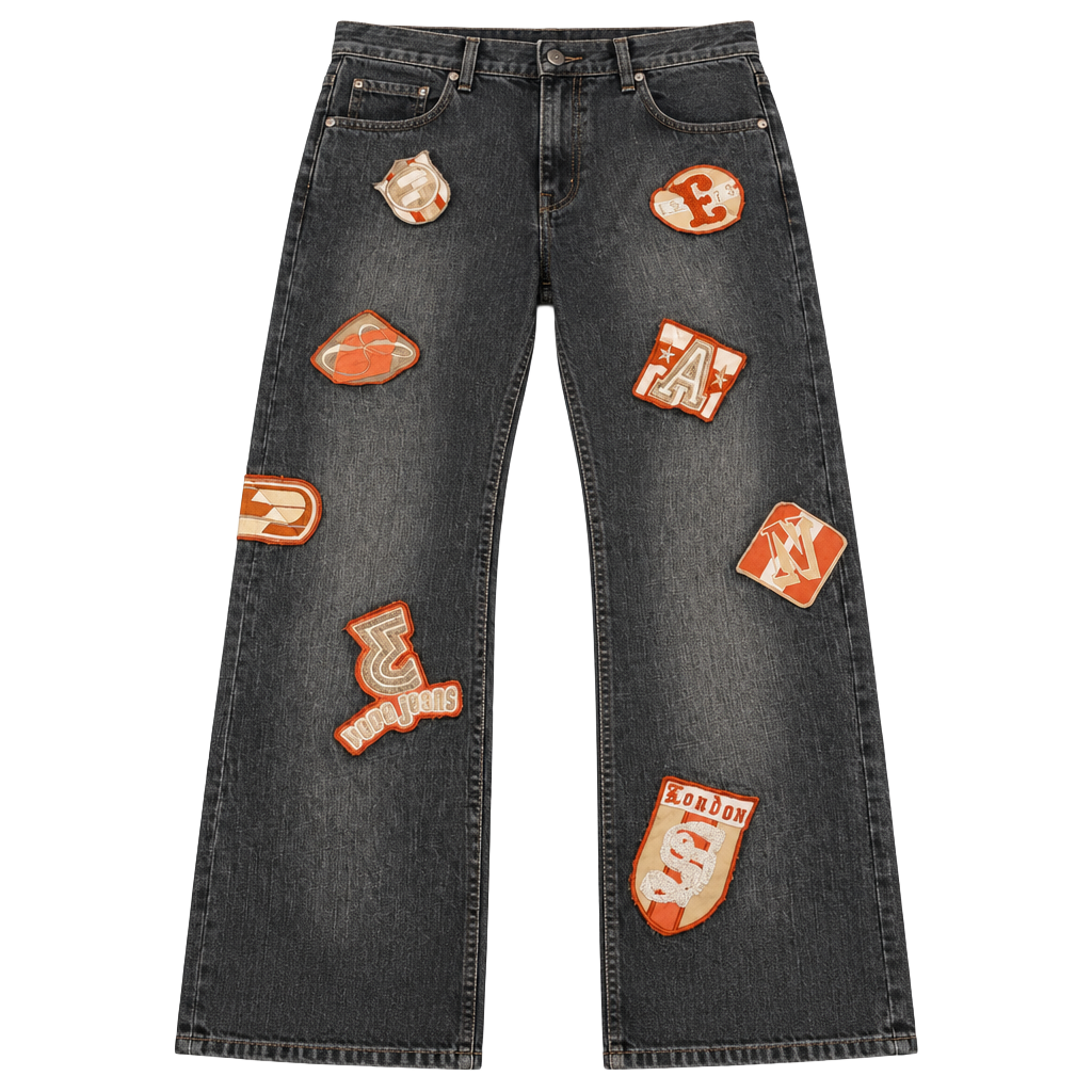 Pepe Jeans London Patchwork Flare Jeans Size 27 Dark Wash Denim Y2K 1