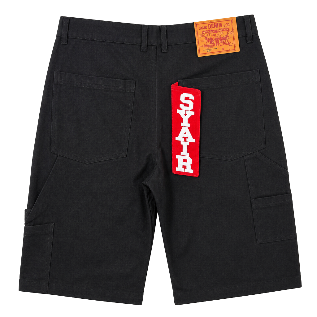 SYAIR DENIM & CO. Black Canvas Work Shorts 1