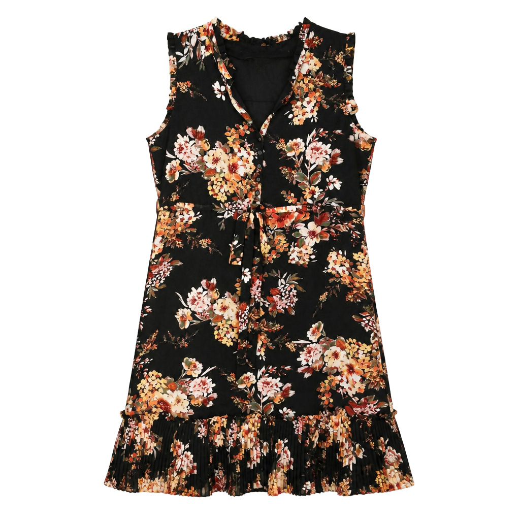 A New Day Sleeveless Floral Print Midi Dress with Ruffled Hem 1
