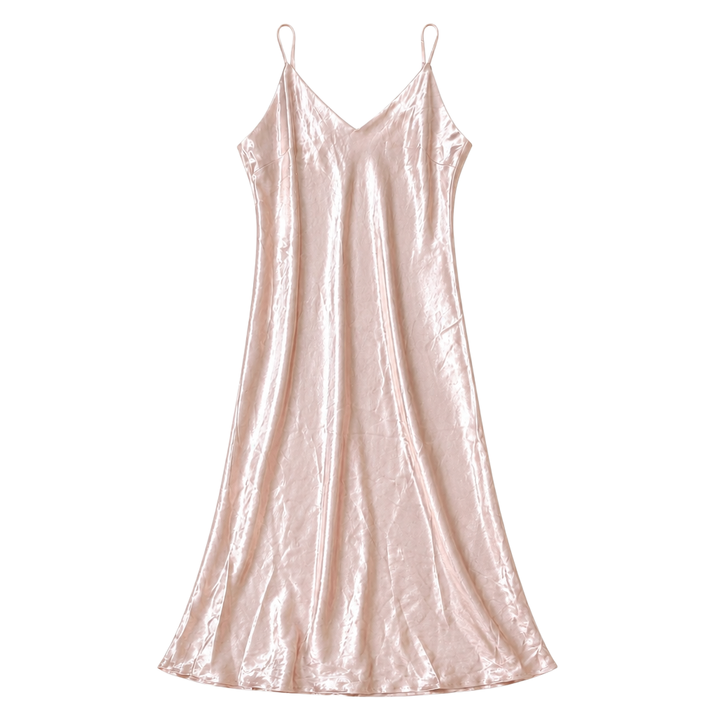 LC Lauren Conrad Runway Rose Gold Hammered Satin Slip Dress Size S 1