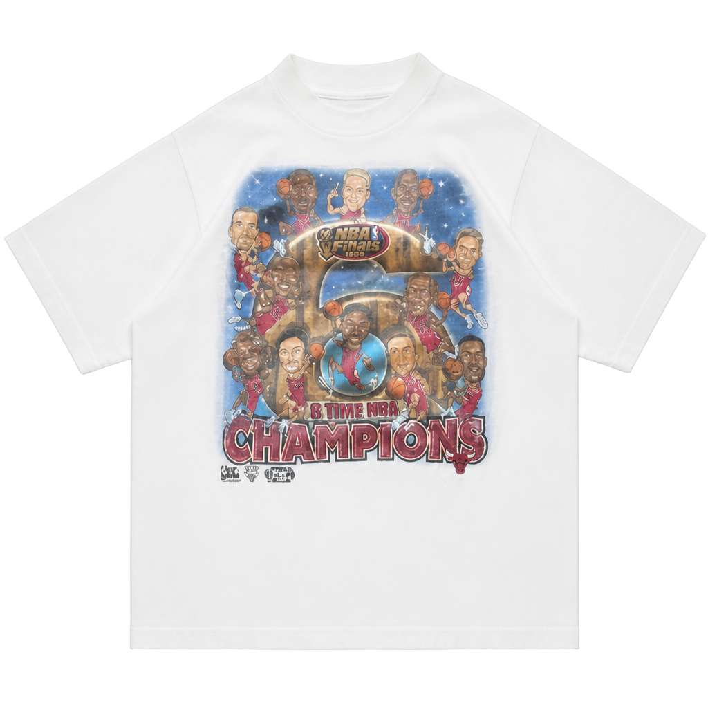 Vintage Chicago Bulls 6-Time NBA Champions T-Shirt 1