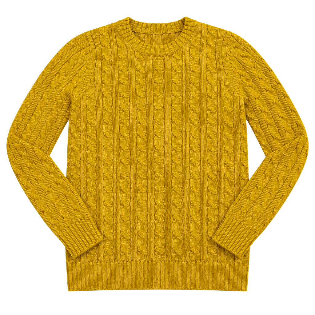 Jeanne Pierre Cable Knit Crewneck Sweater Size S Yellow 1
