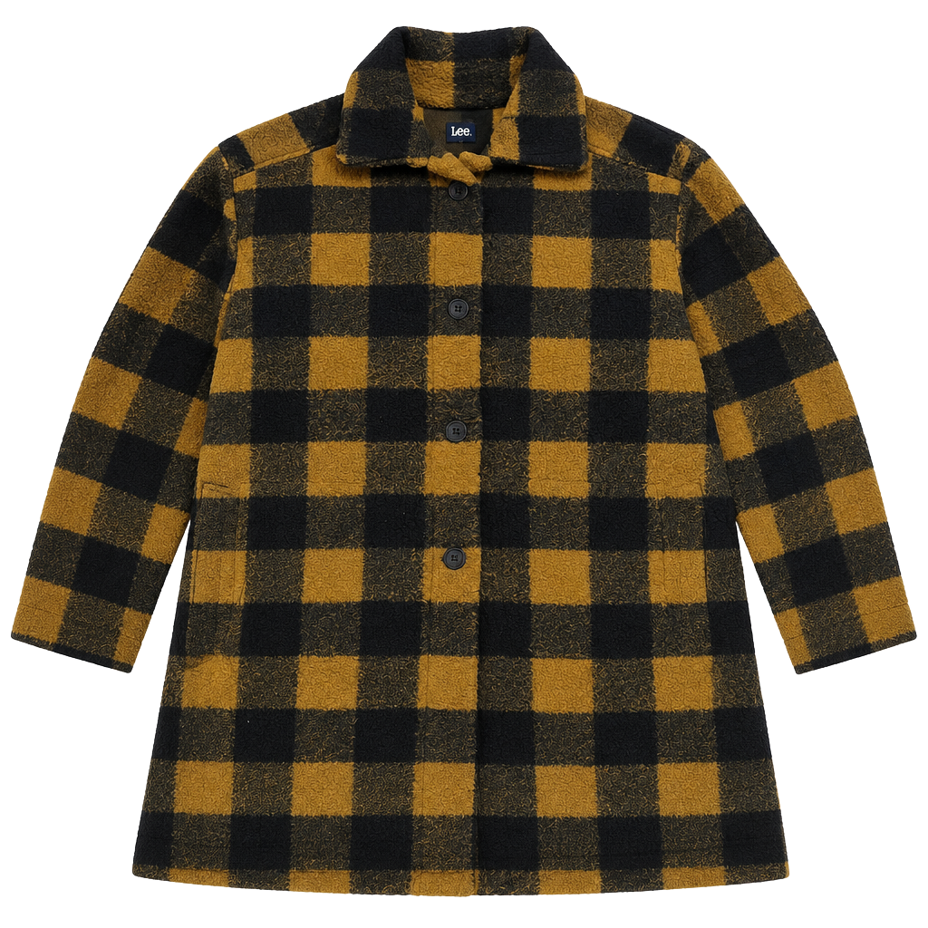 Lee Plaid Sherpa Shacket Brown Black-M 1