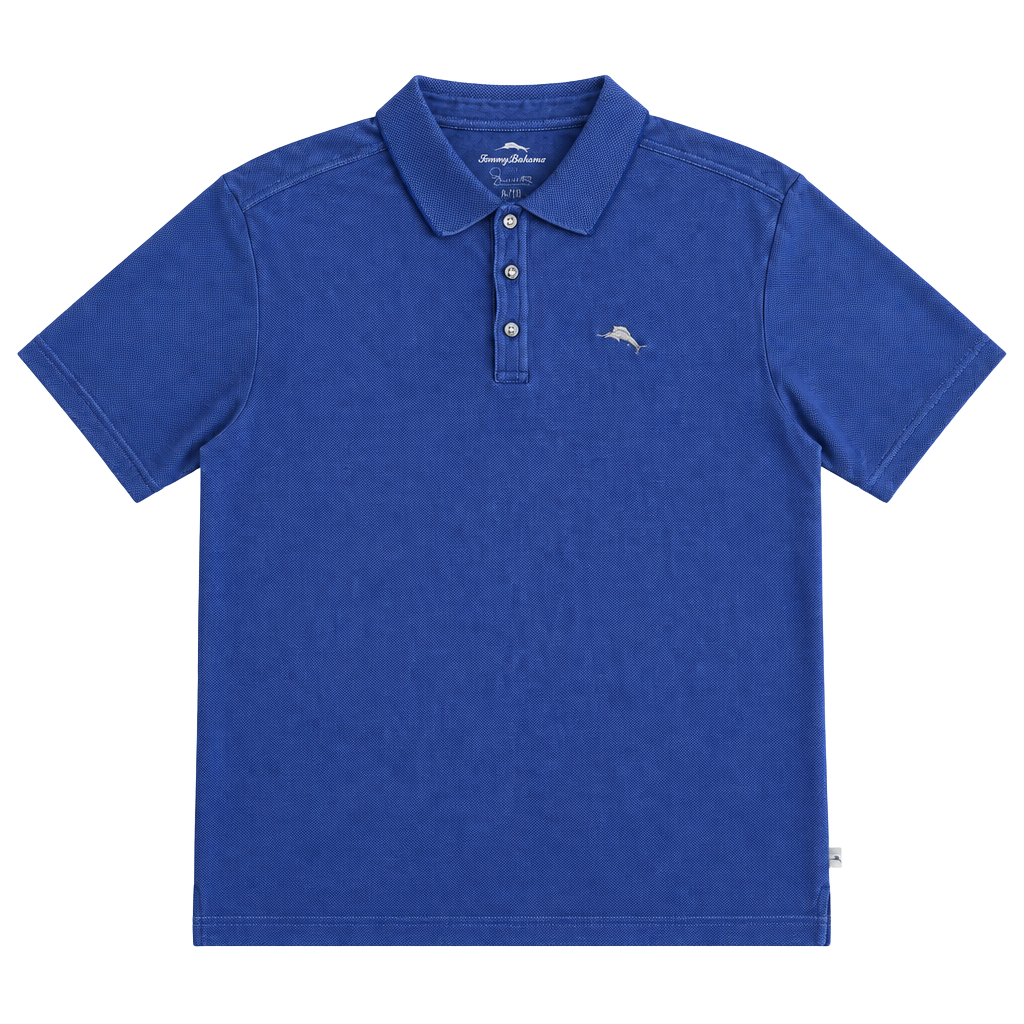 Tommy Bahama Polo Shirt Size XL Blue Supima Cotton Short Sleeve Marlin Logo 1