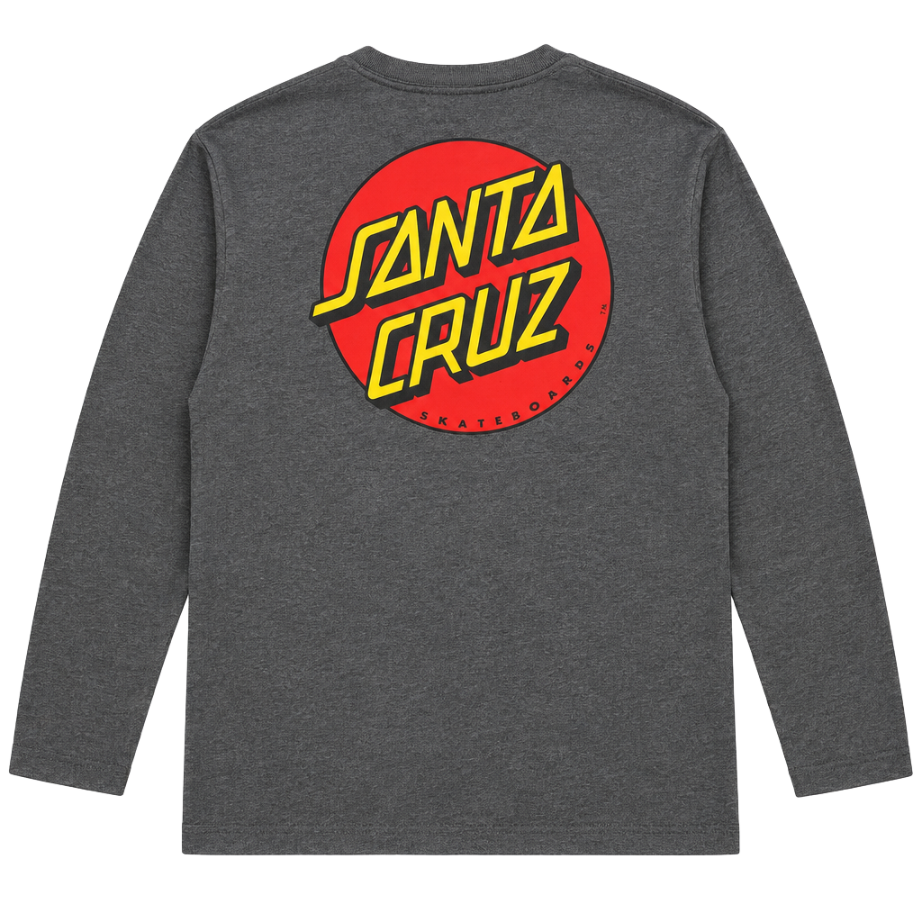 Santa Cruz Classic Dot Long Sleeve T-Shirt Size XL Charcoal Gray 1