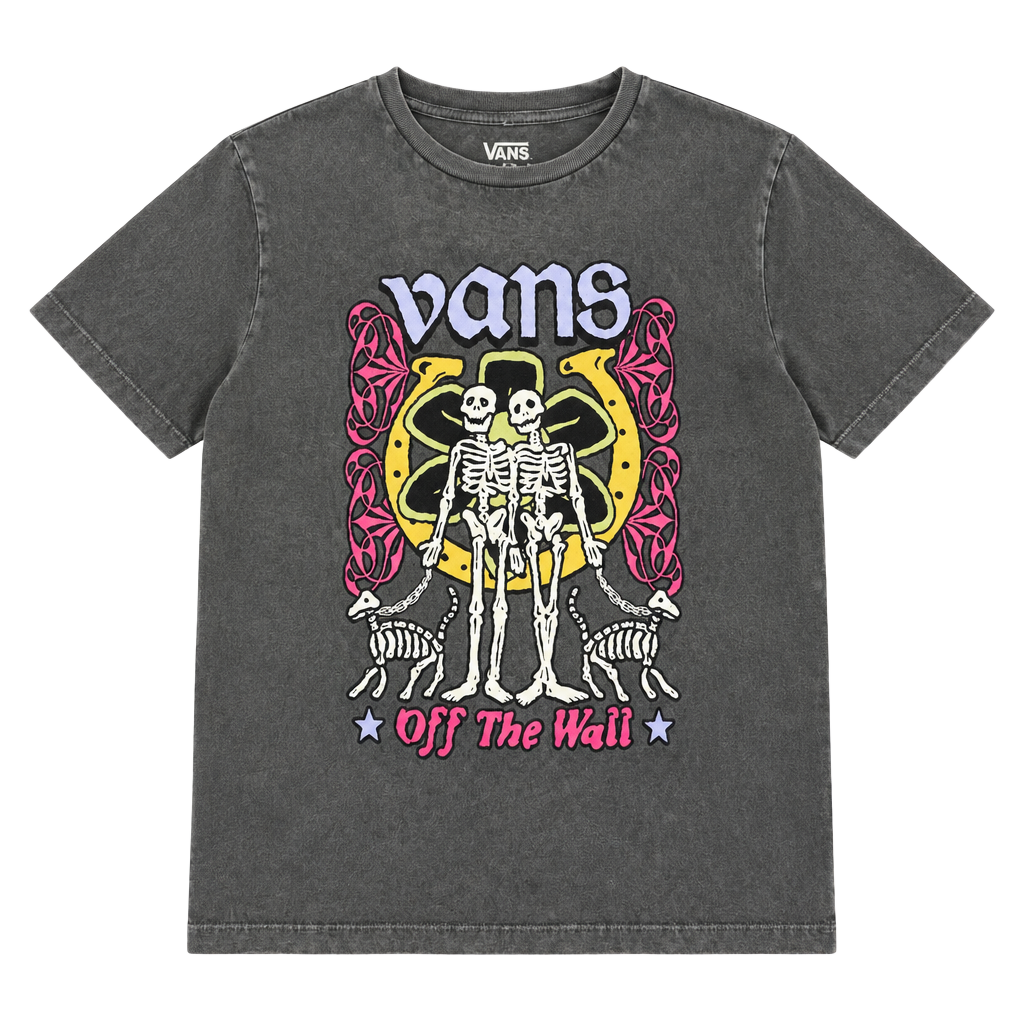 Vans Bodean CropTee Size Large Gray Skeleton Graphic T-Shirt graphic tee 1