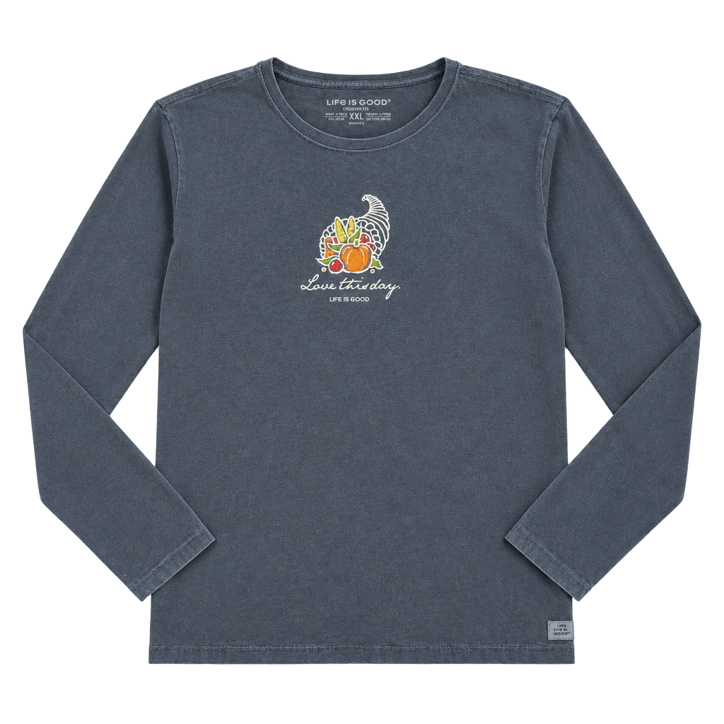 Life Is Good Long Sleeve Crusher Tee XXL Cornucopia Thanksgiving 1