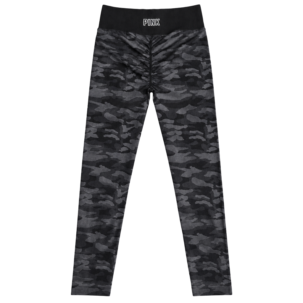 Pink VS Seamless Leggings Black Camo High Waisted Athleisure 1
