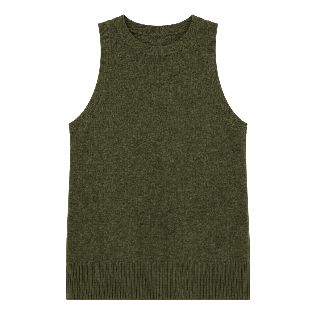 Banana Republic Milano Halter Knit Tank Top – Olive Green, Small 1