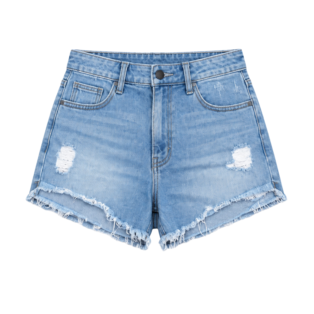 L.T.J. Light Wash Distressed Denim Shorts – Medium 1