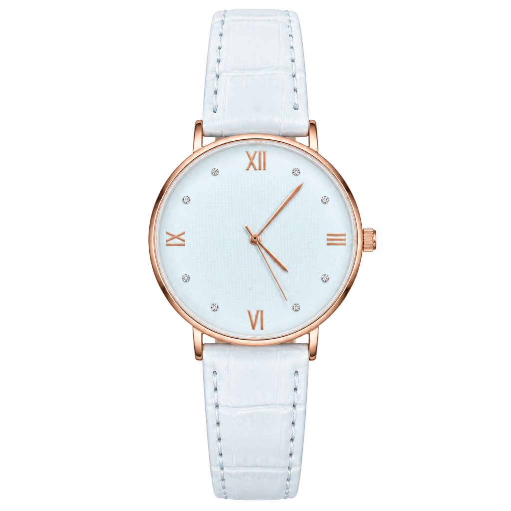 Unbranded White Leather Strap Watch with Roman Numerals 1