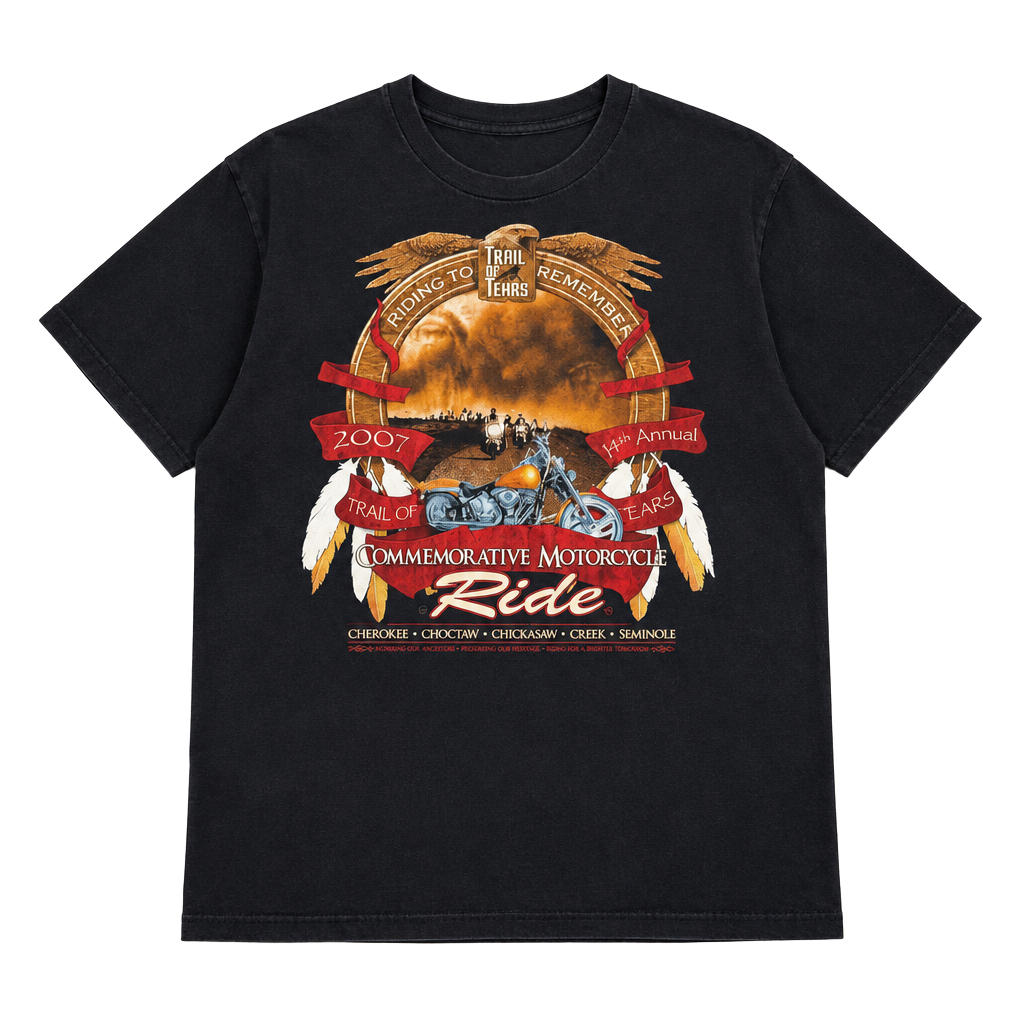 Trail of Tears 2007 14th Annual Motorcycle Ride T-Shirt 1