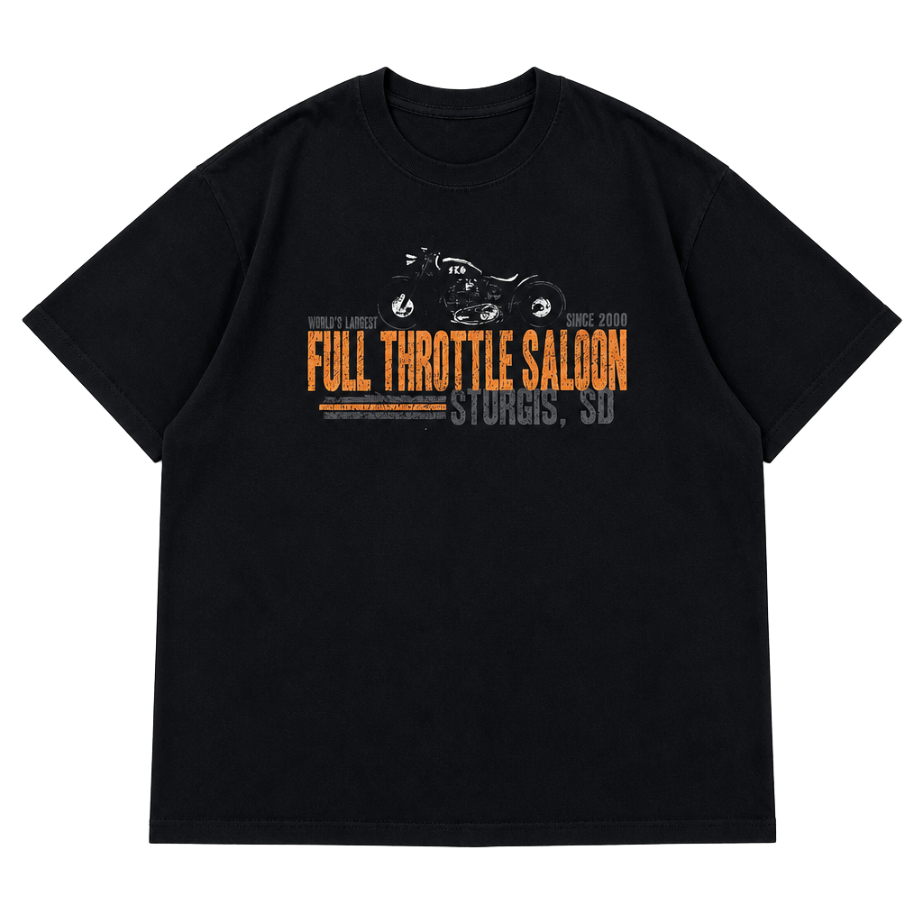 Gildan Full Throttle Saloon Sturgis SD T-Shirt Size XL Black 1