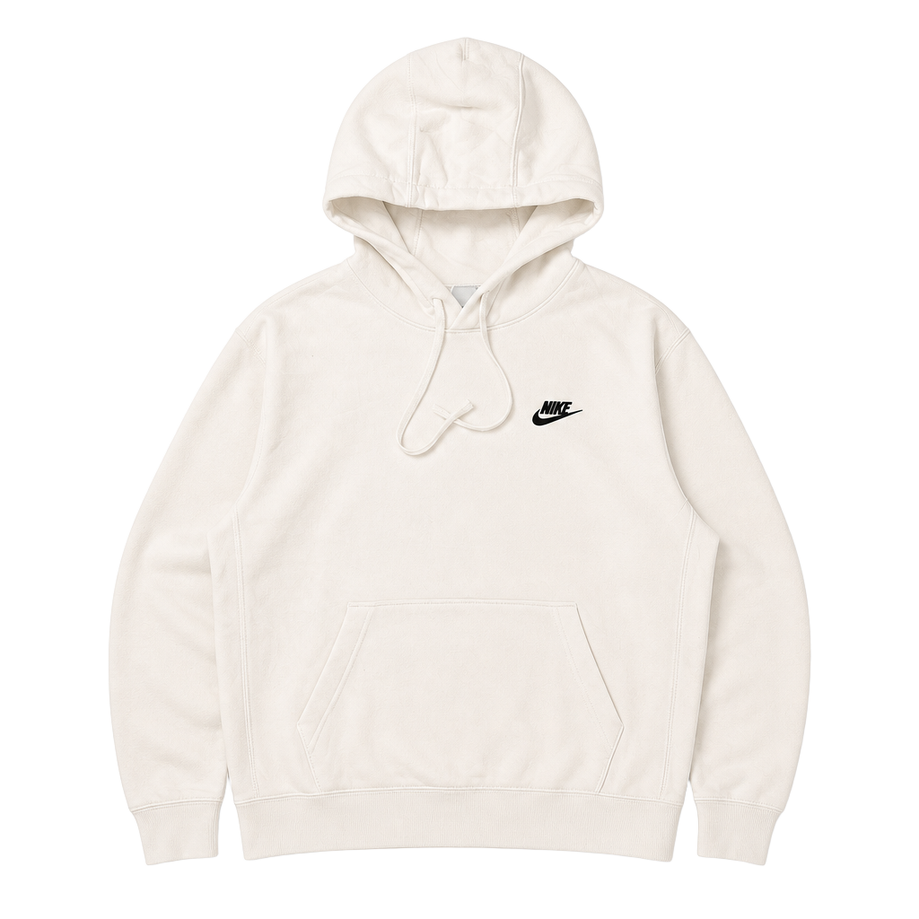 Nike Sportswear Club Fleece White & Black Hoodie 1