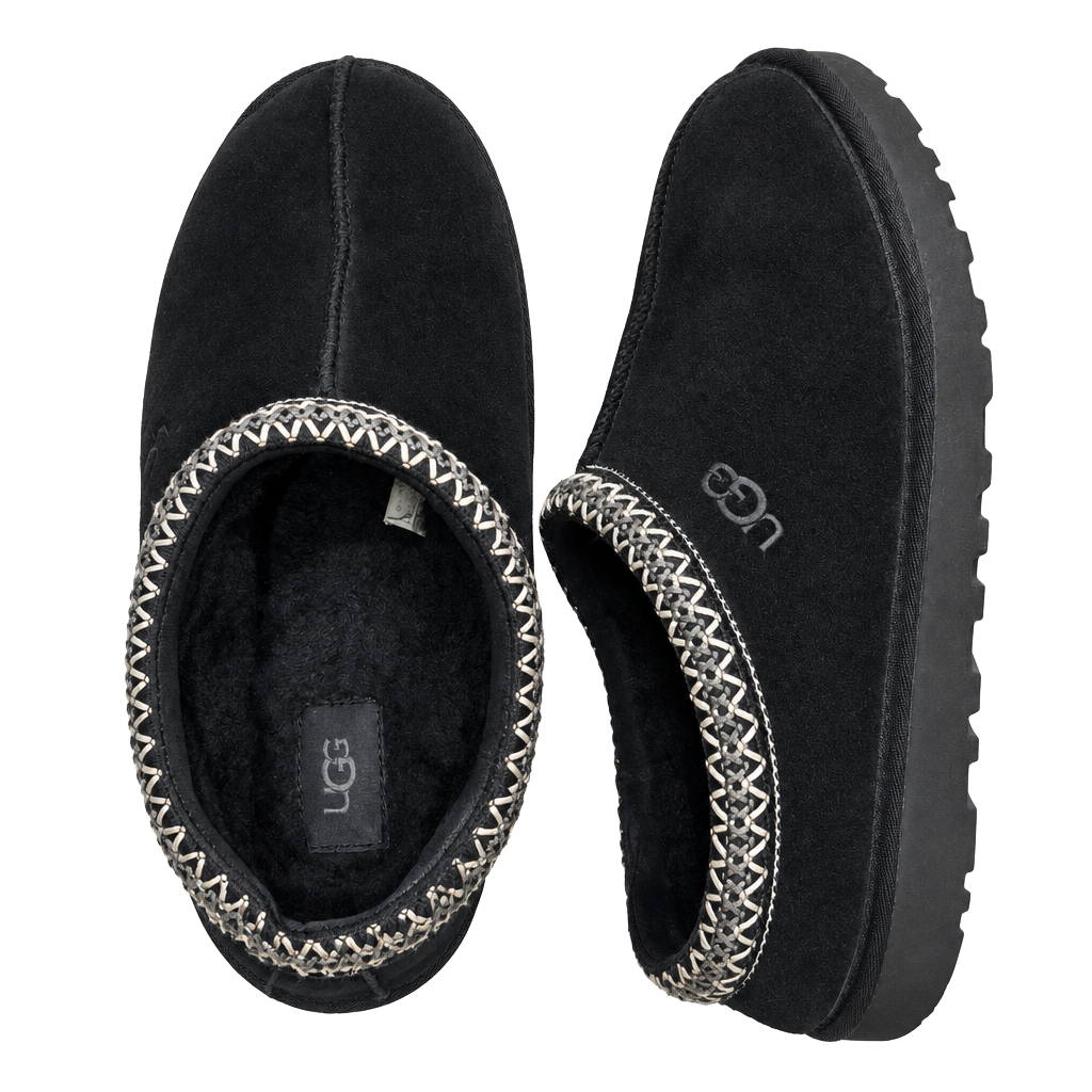 UGG Tasman Slippers Black Suede 1