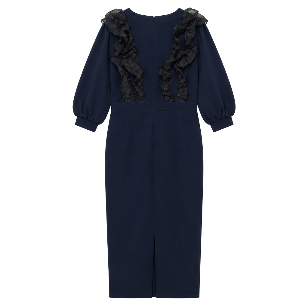 Navy Ruffle Jumpsuit 1