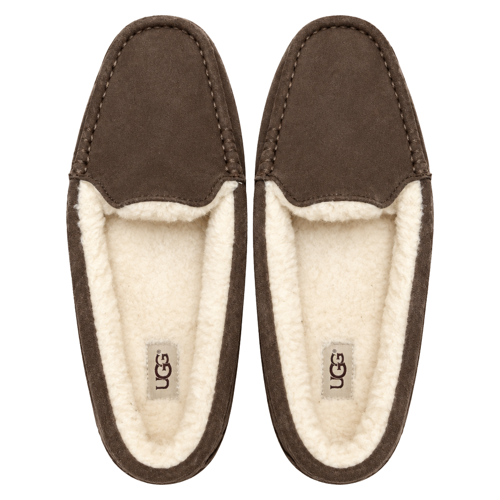 UGG Ansley Slipper Size 10 Espresso Brown Suede Shearling 1