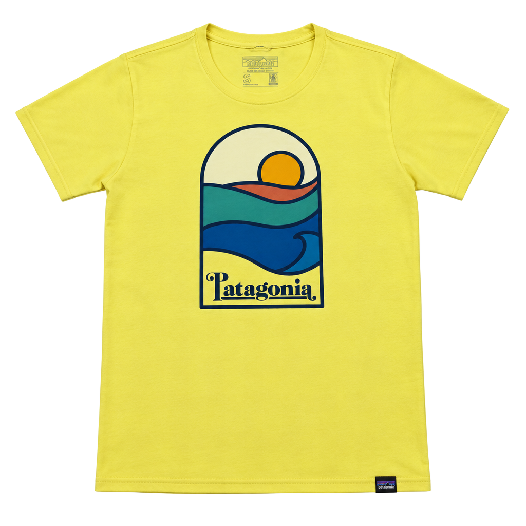 Patagonia Capilene Cool Daily Graphic Shirt Size S Sunset Sets Yellow 1