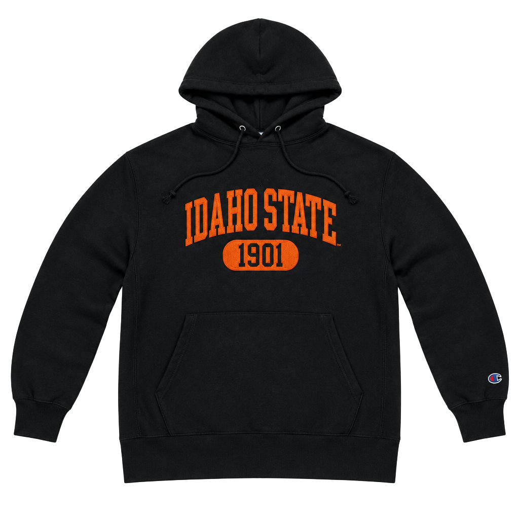 Champion Reverse Weave Idaho State Hoodie Size Large Black Pullover 1
