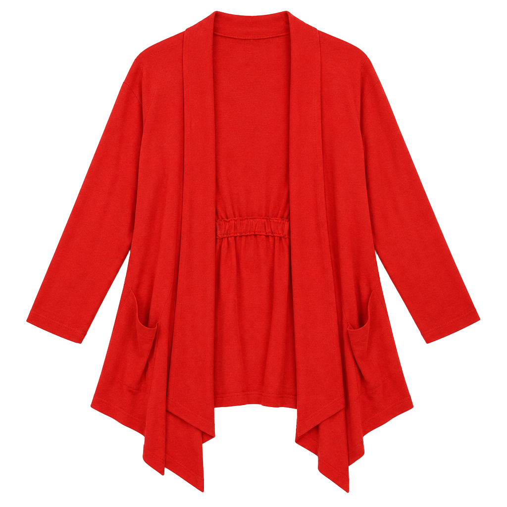 Rafaella Open Front Cardigan Size 2X Red 1