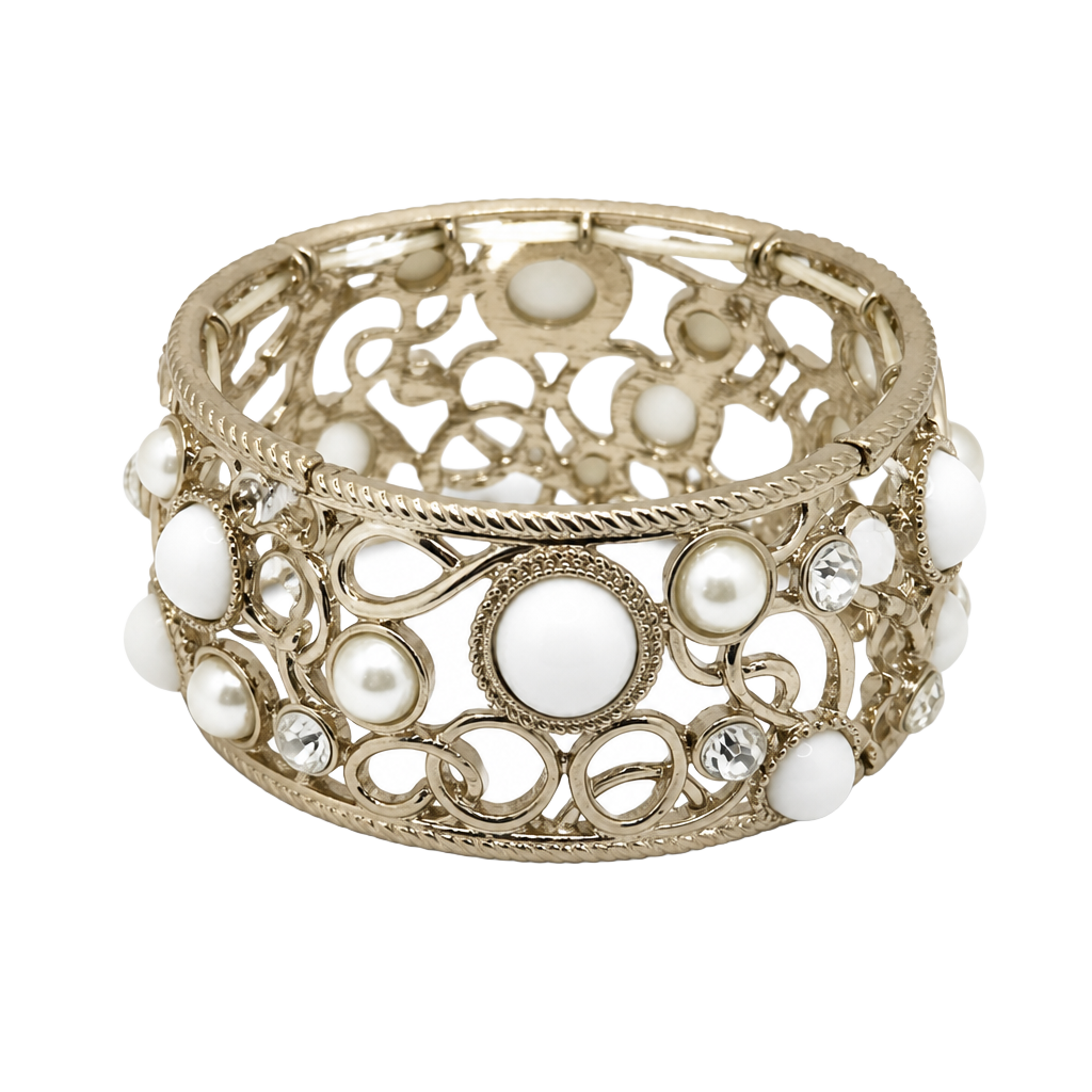 Charming Charlie Golden Age Collection Gold-Tone Stretch Bracelet 1