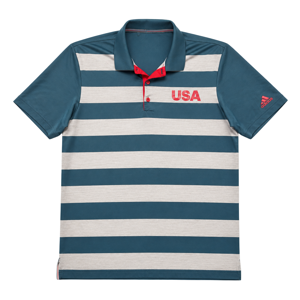 Adidas USA Golf Ultimate 365 Rugby Stripe Polo Shirt Men's Large 1