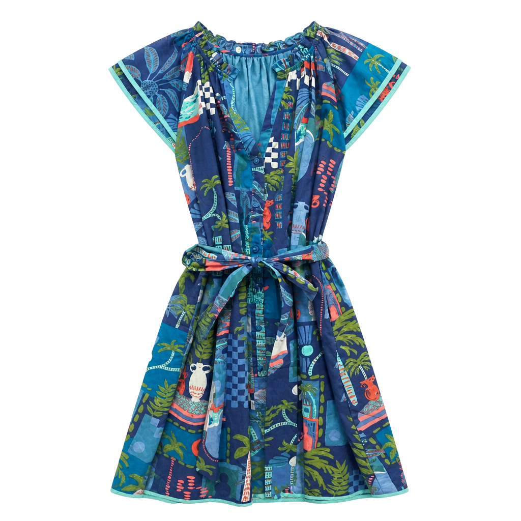 SUGARLIPS Punta Alta Olera Ruffle Shirtdress 1