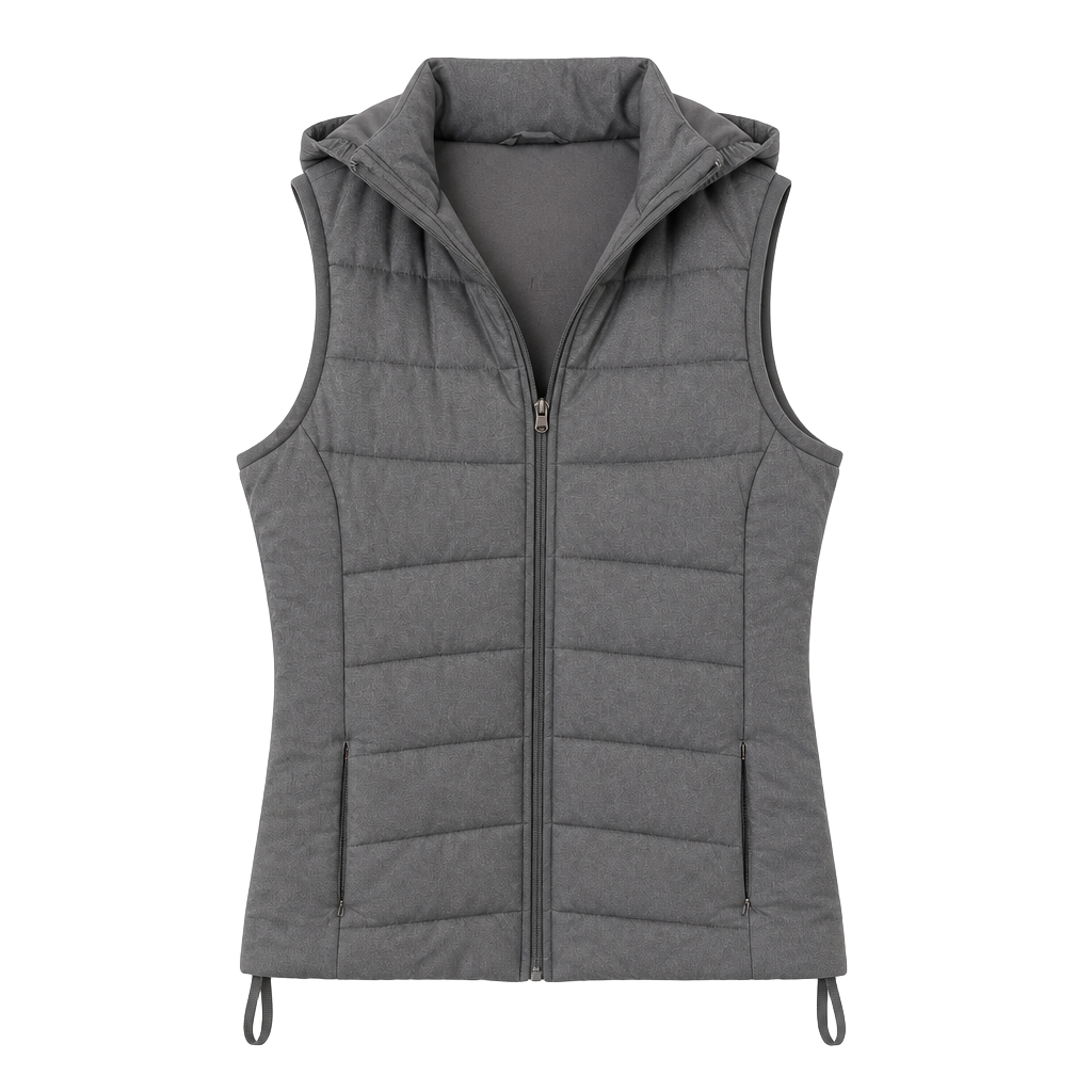 CALIA by Carrie Underwood Ruched Knit Vest Castlerock Small 1