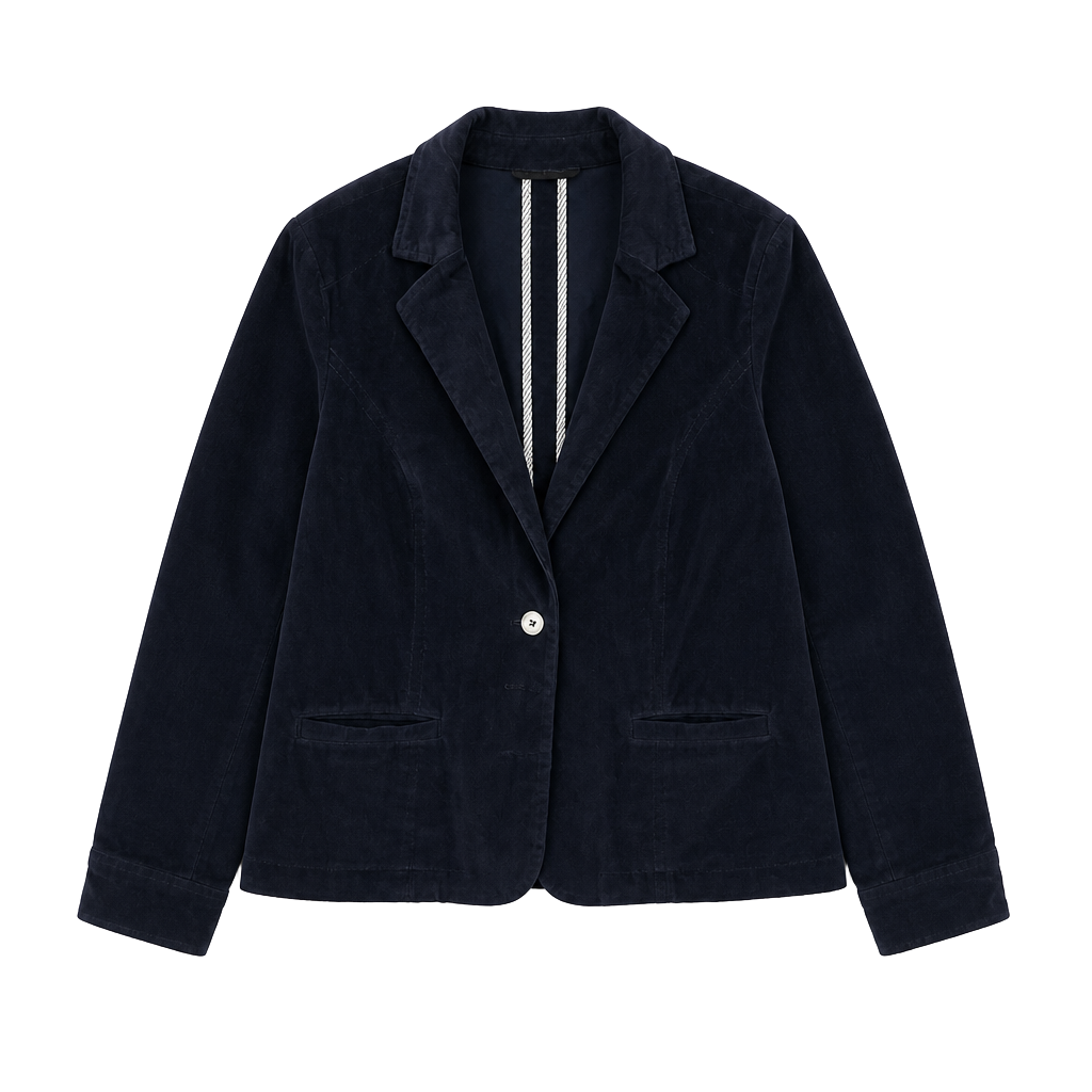 Lane Bryant Navy Blue Corduroy Single Button Blazer Size 20 1