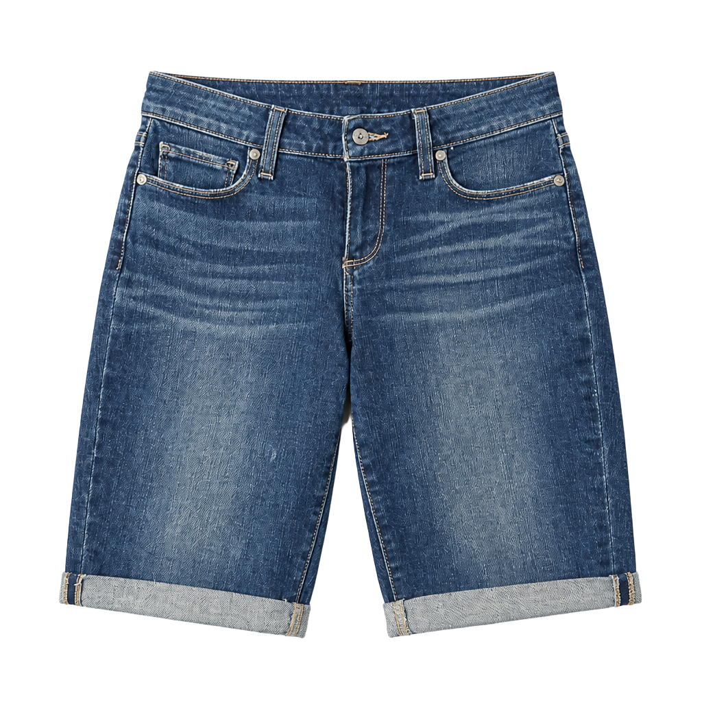 PAIGE Jax Knee Short Cuffed Bermuda Denim Size 25 1