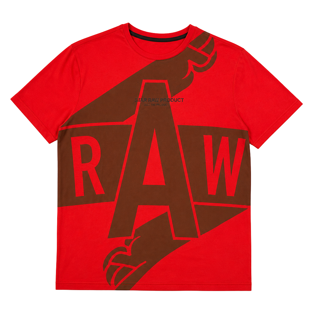 G-Star Raw T-Shirt Size L Red Graphic Print Relaxed Fit 1