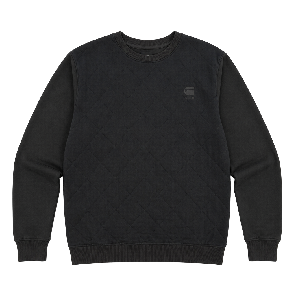 G-Star Raw Quilted Crewneck Sweatshirt Size XL Black 1