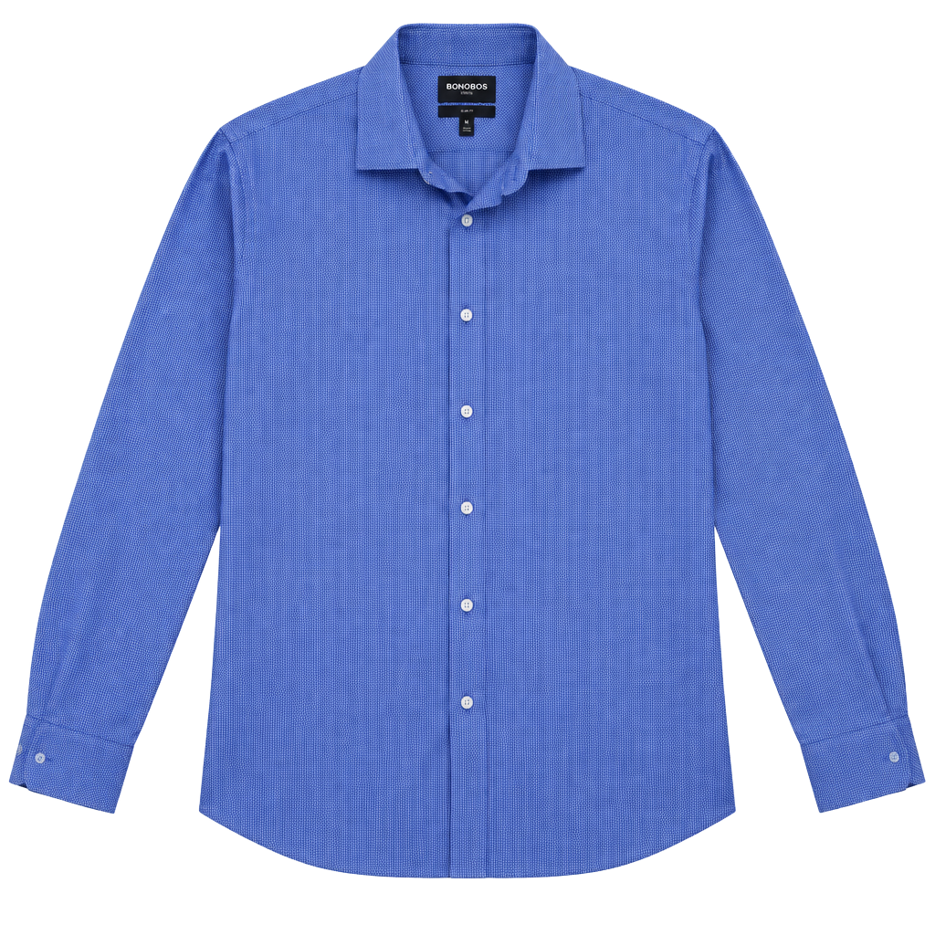 Bonobos Stretch Dress Shirt Size XXL Blue Micro Pattern Slim Fit 1