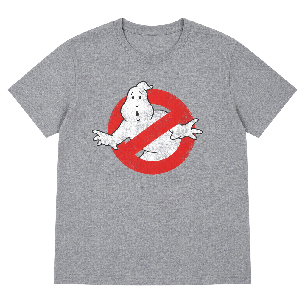 Ghostbusters Mens Retro Distressed Logo Graphic T-Shirt Gray 1